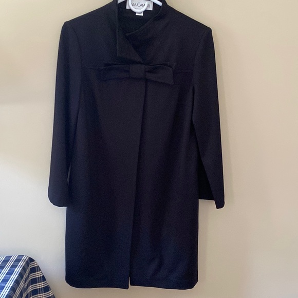 BLACK Sara Campbell Black Ponte Topper with Bow XS - Picture 2 of 11